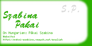 szabina pakai business card