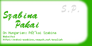 szabina pakai business card